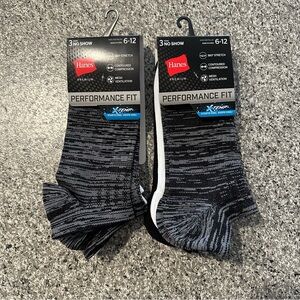 Hanes No Show Socks‎ X Temp 6 Pack Men's Size 6-12 Black White Grey